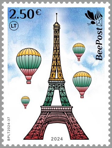 Lithuania Litauen Lituanie 2024 Olympic games Paris Olympics LT team awards BeePost stamp MNH