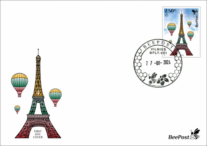 Lithuania Litauen Lituanie 2024 Olympic games Paris Olympics LT team awards BeePost stamp FDC - Image 1