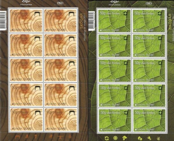 Iceland Island Istande 2011 Europa CEPT Forests set of 2 sheetlets MNH
