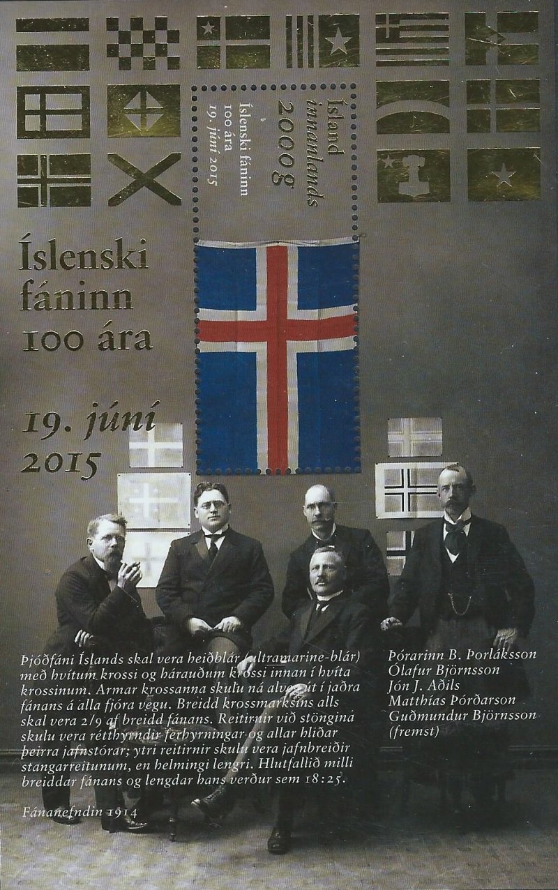 Iceland Island Istande 2015 Centenary of the State Flag block MNH - Image 1