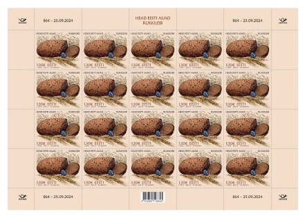 Estonia Estland Estonie 2024 Rye bread Omniva Both types of stamps are in one sheetlet MNH