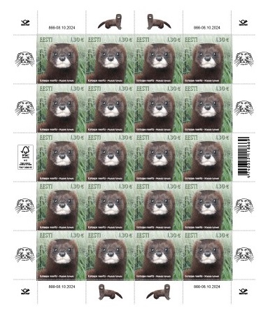 Estonia Estland Estonie 2024 Fauna European mink Omniva sheetlet MNH
