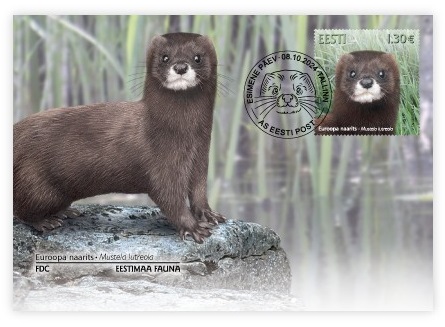 Estonia Estland Estonie 2024 Fauna European mink Omniva FDC