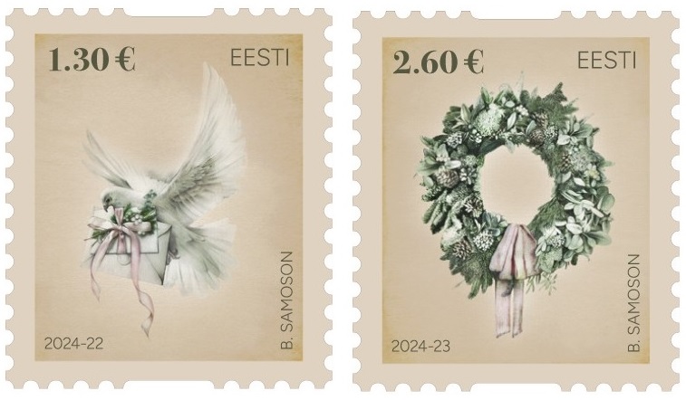 Estonia Estland Estonie 2024 Christmas Omniva set of 2 stamps MNH - Image 1