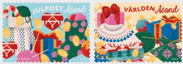 Aland Islands Åland Finland 2024 Christmas set of 2 stamps MNH