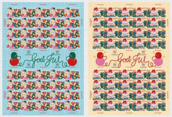 Aland Islands Åland Finland 2024 Christmas set of 2 sheets with all types labels each MNH