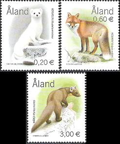 Aland islands Åland Finland 2004 Mammals definitives set of 3 stamps MNH