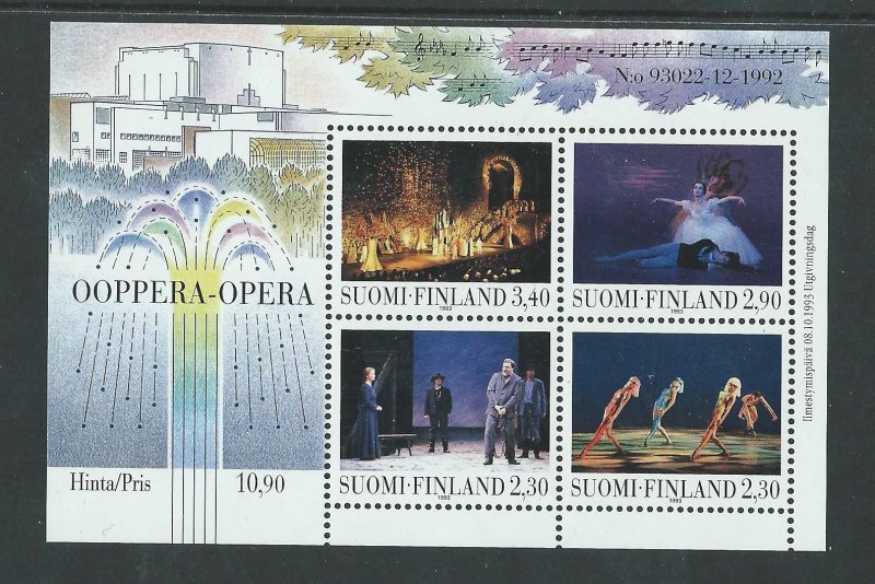 Finland Finnland Finlande 1993 National opera Set of 4 stamps in block MNH - Image 1