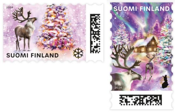 Finland Finnland Finlande 2024 Christmas deers Posti Set of 2 stamps MNH