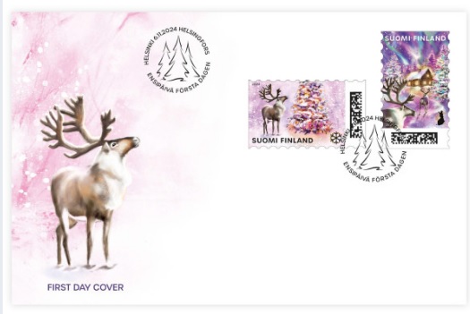 Finland Finnland Finlande 2024 Christmas deers Posti FDC