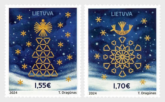 Lithuania Litauen Lituanie 2024 Christmas LP Set of 2 stamps MNH