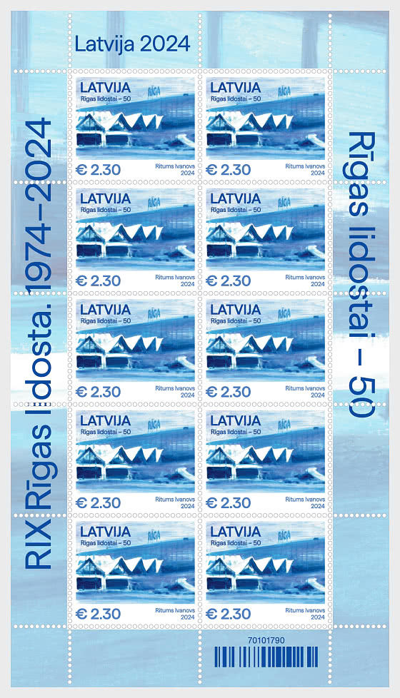 Latvia Lettland Lettonie 2024 Airport Riga 50 ann sheetlet MNH
