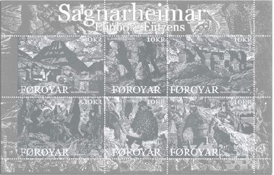 Faroe Islands Denmark 2008 Magical (fairytale) gloomy world Set of 6 stamps in block MNH