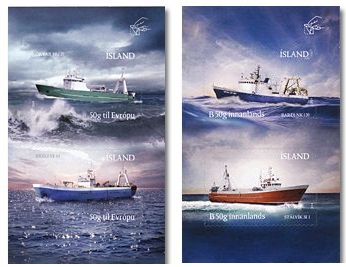 Iceland Island Istande 2014 Fishing trawlers Ships Set of 4 stamps MNH