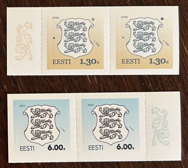 Estonia Estland Estonie 2025 Definitives State Coat of Arms Full set of 4 stamps in 2 strips MNH - Image 1