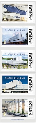 Finland Finnland Finlande 2025 Finlandia Palace Helsinki New opening Set of 5 stamps in strip MNH