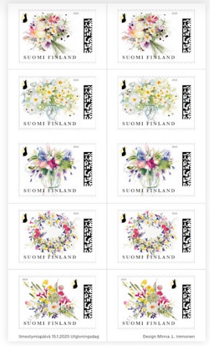 Finland Finnland Finlande 2025 Floristry Art of bouquets Flowers booklet of 2 sets MNH