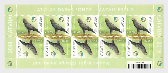 Latvia Lettland Lettonie 2019 Small eagle Nature fund Sheetlet MNH