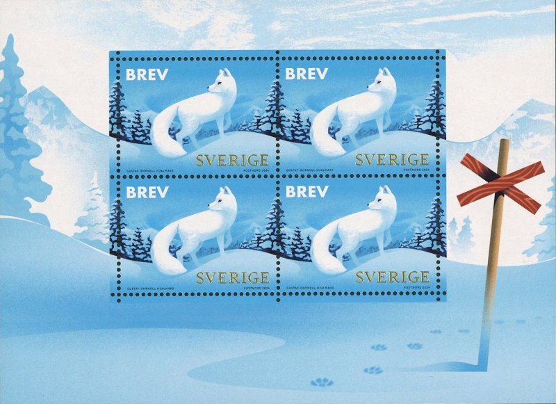 Sweden Suède Suède 2024 Christmas Arctic fox Special block / sheetlet MNH - Image 1