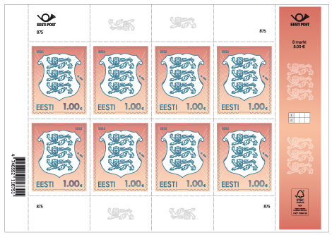 Estonia Estland Estonie 2025 Definitives State Coat of Arms 1 EUR Sheetlet MNH