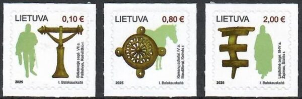 Lithuania Litauen Lituanie 2025 Balt tribes Samogitians Archeology Ethnography Definitives Set of 3 stamps MNH