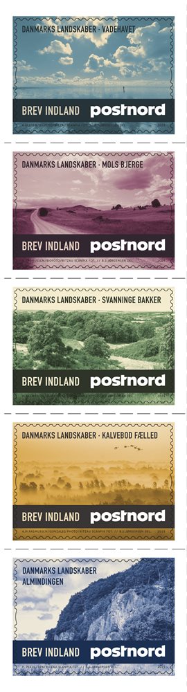 Denmark Danemark Danmark 2025 Landscapes PostNord Set of 5 stamps in strip MNH
