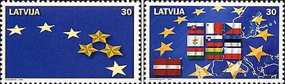 Latvia Lettland Lettonie 2004 Introduction to EU joint issue set of 2 stamps MNH