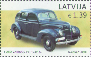 Latvia 2018 Museum cars Ford 1939 Stamp MNH