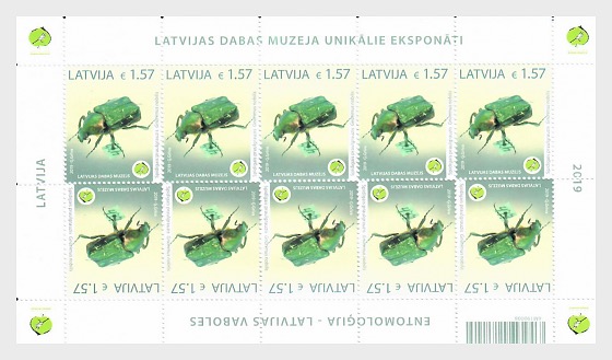 Latvia 2019 Nature museum Bug Beetle Sheetlet MNH