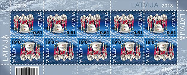 Latvia 2018 Olympic Pyeongchang Olympics Bobsleigh Sheetlet MNH - Image 1