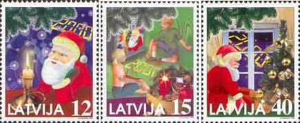 Latvia 1999 Merry Christmas Set of 3 stamps MNH