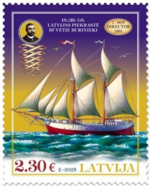 Latvia 2025 Historical ships Sailship Director Stamp MNH