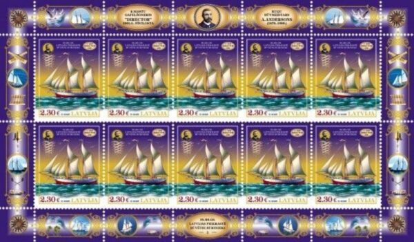 Latvia 2025 Historical ships Sailship Director Sheetlet MNH