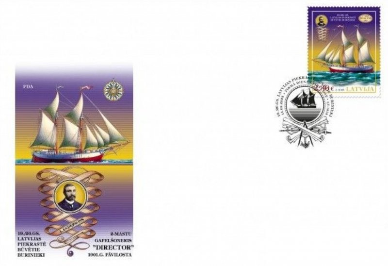 Latvia 2025 Historical ships Sailship Director FDC - Image 1