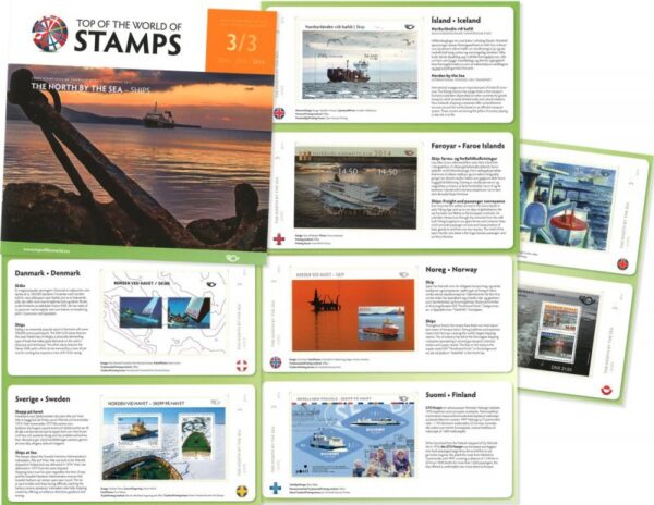 Scandinavia 2014 Life by the sea Ships Scandinavian joint issue set of 8 blocks in special booklet MNH