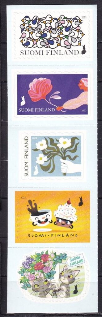 Finland 2022 Greeting stamps Congratulations! Posti Set of 5 stamps in strip MNH
