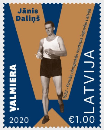 Latvia 2020 Janis Daliņš - the first Olympic champion of Latvia 1932 Stamp MNH