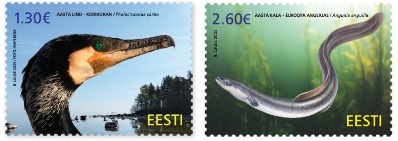 Estonia 2025 Fauna Nature Bird and Fish of the Year Set of 2 stamps MNH - Image 1