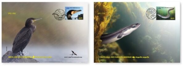 Estonia 2025 Fauna Nature Bird and Fish of the Year Set of 2 FDC's
