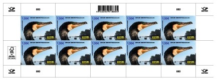 Estonia 2025 Fauna Nature Bird of the Year Cormorant Sheetlet MNH