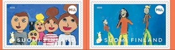 Finland 2020 Mannerheim Protection Children League (MLL) 100 ann Posti Strip of 2 stamps MNH