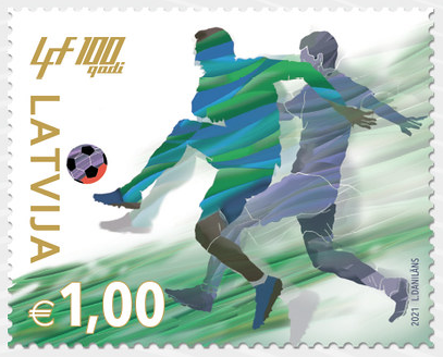 Latvia 2021 Latvian Football Federation 100 ann soccer Stamp MNH