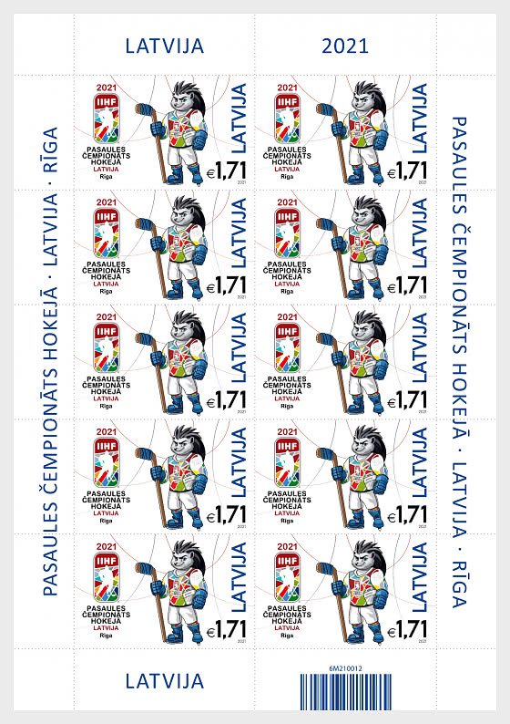 Latvia 2021 World Ice Hockey Championship Sheetlet MNH