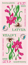 Latvia 2021 National Fund for Nature Shingled Gladiolus flower Tete-beshe MNH