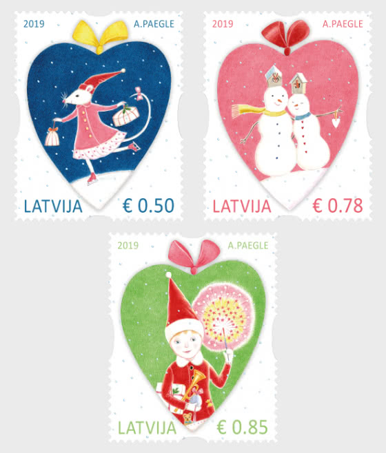 Latvia 2019 Merry Christmas and Happy New Year ! Set of 3 stamps MNH