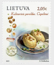 Lithuania 2025 Culinary Heritage Cuisine Zeppelins Stamp MNH