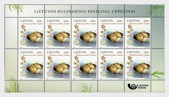 Lithuania 2025 Culinary Heritage Cuisine Zeppelins Sheetlet MNH