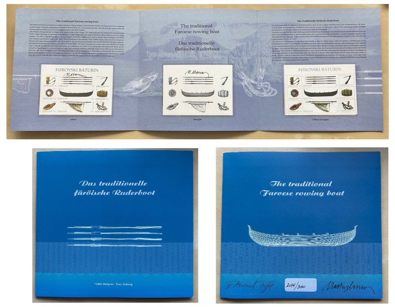 Faroe Islands Denmark 2013 Boats and equipment RARE IMPERFORATED block ordinary block and blackprint in limited edition booklet MNH - Image 1