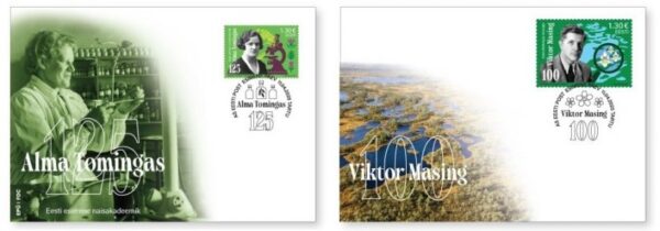 Estonia 2025 Scientists botanists Alma Tomingas Viktor Masing Flowers Orchids Set of 2 FDC's