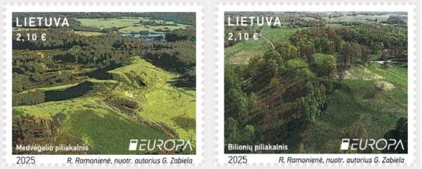 Lithuania 2025 Europa CEPT Archaeological mounds Set of 2 stamps MNH